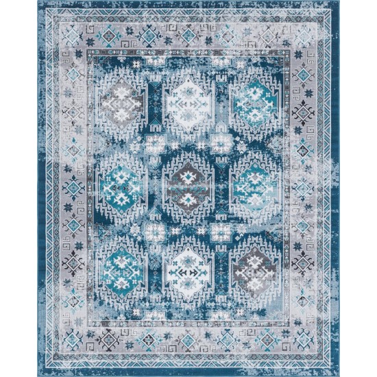 Rug Unique Loom Aarhus Blue Rectangular 8' 0 x 10' 0