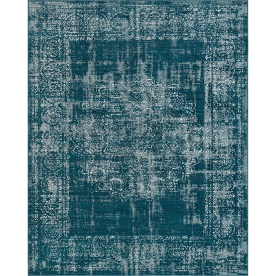 Rug Unique Loom Aarhus Teal Rectangular 8' 0 x 10' 0