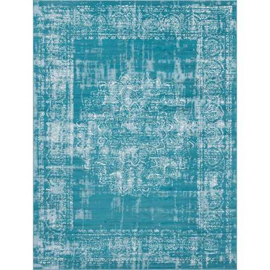 Rug Unique Loom Aarhus Teal Rectangular 10' 0 x 13' 0