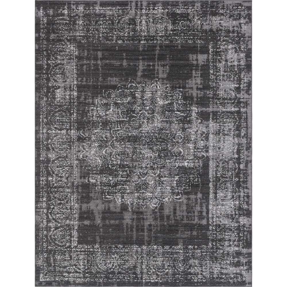 Rug Unique Loom Aarhus Dark Gray Rectangular 10' 0 x 13' 0