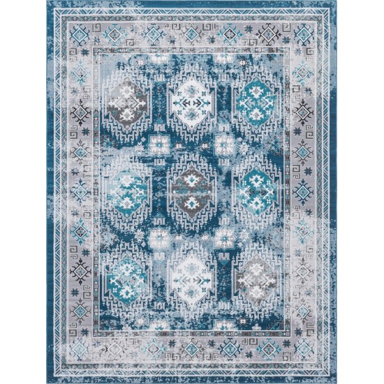 Rug Unique Loom Aarhus Blue Rectangular 10' 0 x 13' 0