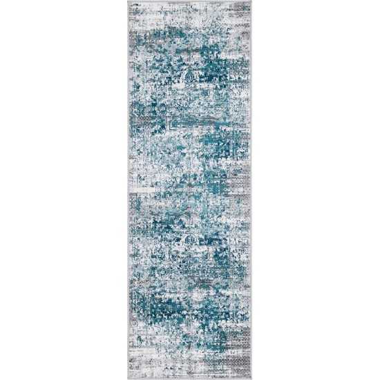 Rug Unique Loom Aarhus Blue Runner 2' 0 x 6' 0