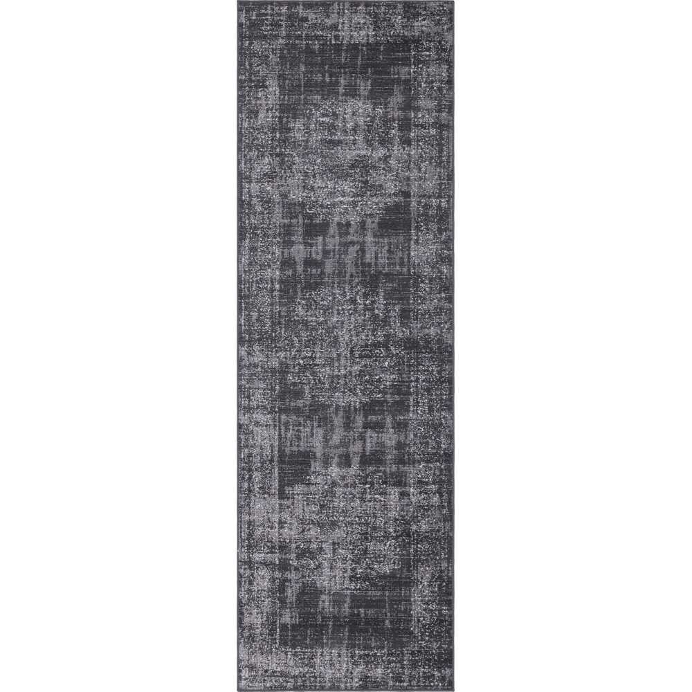 Rug Unique Loom Aarhus Dark Gray Runner 3' 0 x 10' 0