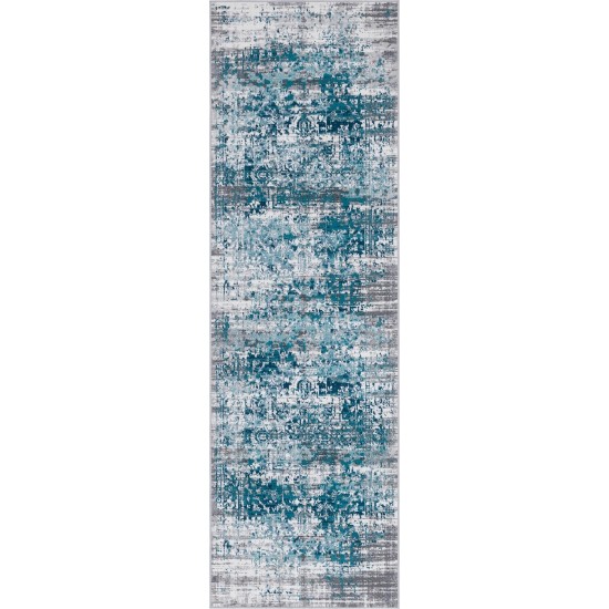 Rug Unique Loom Aarhus Blue Runner 3' 0 x 10' 0