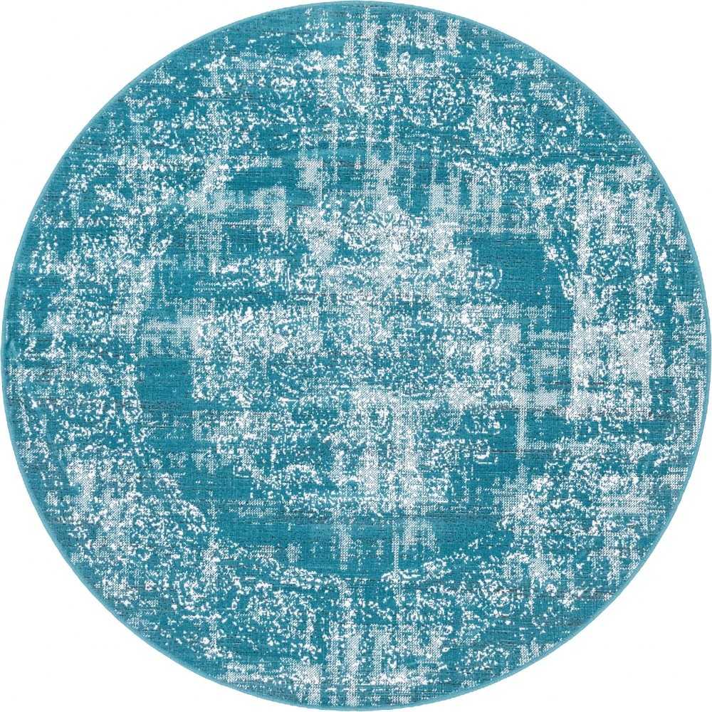 Rug Unique Loom Aarhus Teal Round 5' 0 x 5' 0 Rug Unique Loom Aarhus Teal Round 5' 0 x 5' 0