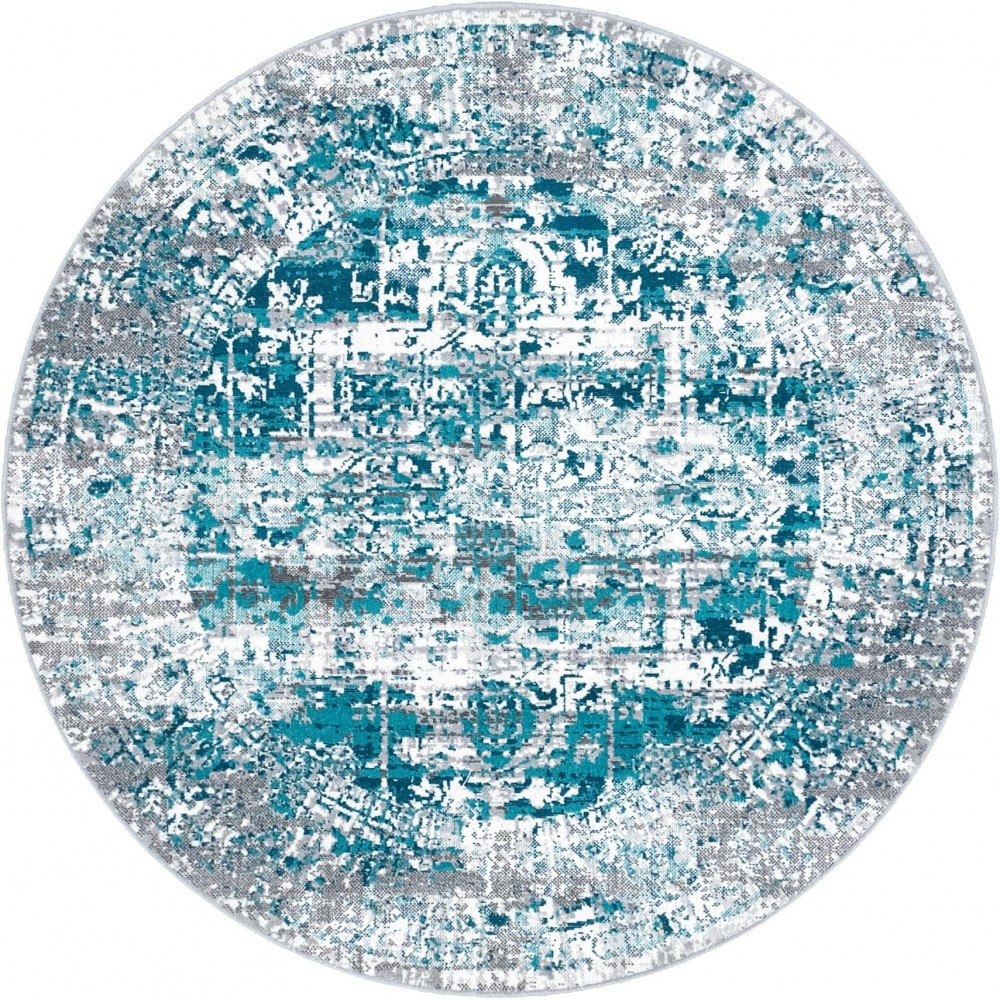 Rug Unique Loom Aarhus Blue Round 5' 0 x 5' 0 Rug Unique Loom Aarhus Blue Round 5' 0 x 5' 0
