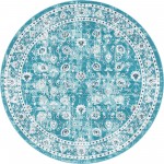 Rug Unique Loom Aarhus Teal Round 8' 0 x 8' 0