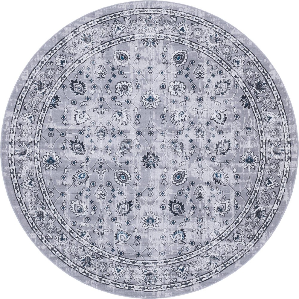 Rug Unique Loom Aarhus Gray Round 8' 0 x 8' 0 Rug Unique Loom Aarhus Gray Round 8' 0 x 8' 0