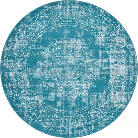 Rug Unique Loom Aarhus Teal Round 8' 0 x 8' 0