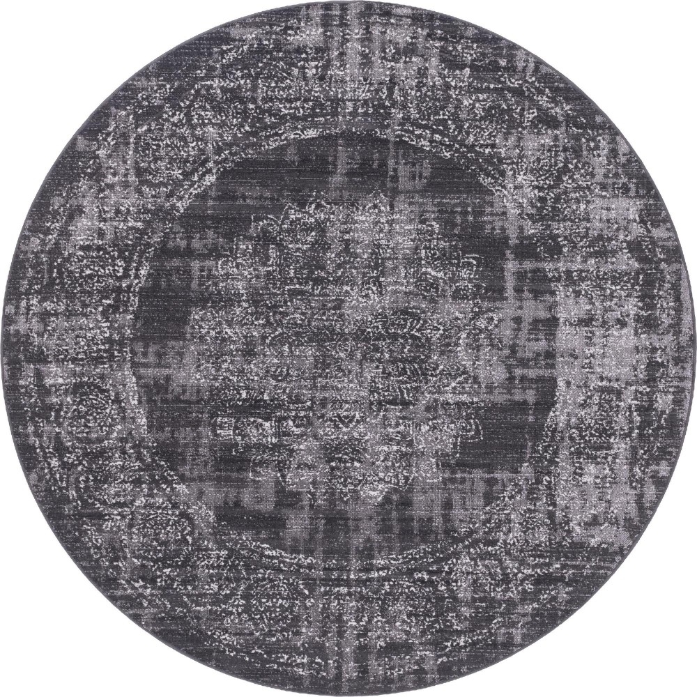 Rug Unique Loom Aarhus Dark Gray Round 8' 0 x 8' 0 Rug Unique Loom Aarhus Dark Gray Round 8' 0 x 8' 0