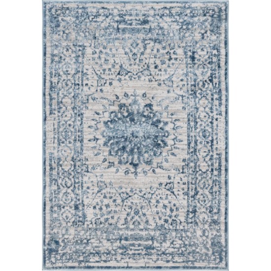 Rug Unique Loom Aberdeen Blue Rectangular 4' 0 x 6' 0