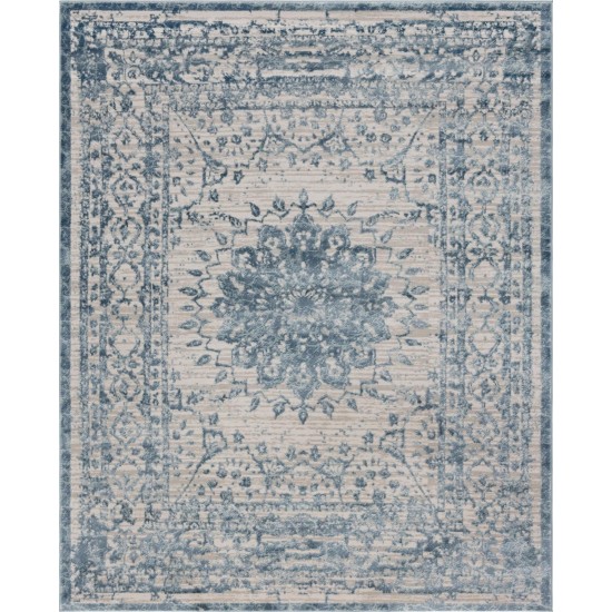 Rug Unique Loom Aberdeen Blue Rectangular 8' 0 x 10' 0