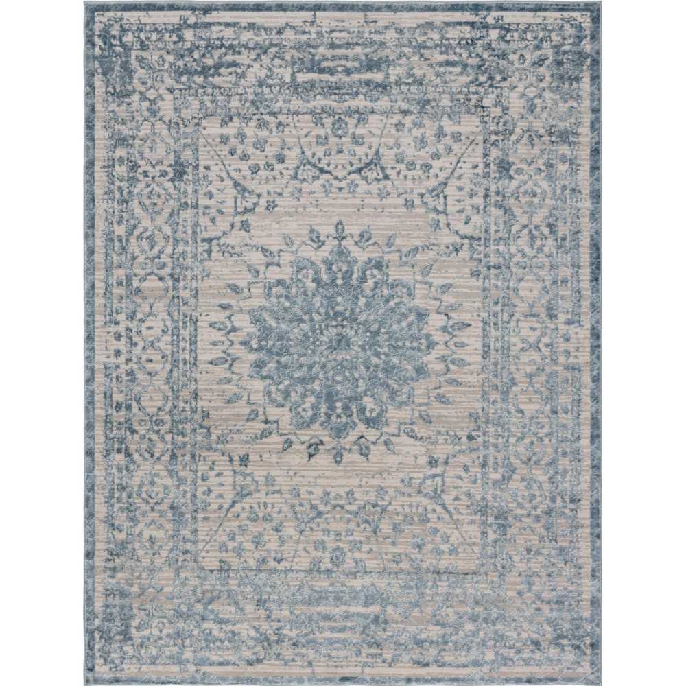 Rug Unique Loom Aberdeen Blue Rectangular 9' 0 x 12' 0