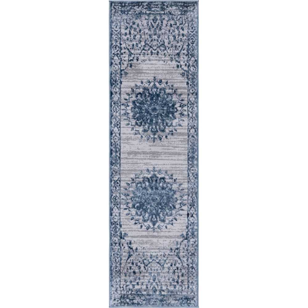 Rug Unique Loom Aberdeen Blue Runner 2' 0 x 7' 0