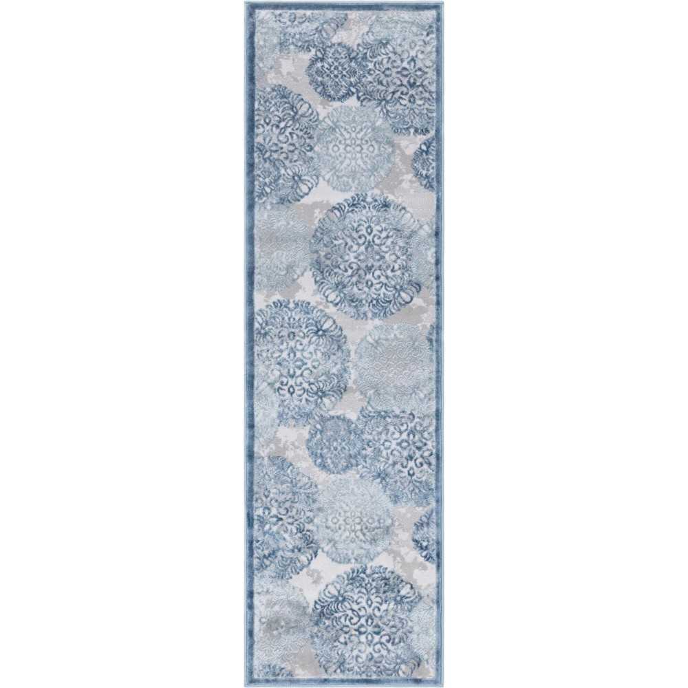 Rug Unique Loom Aberdeen Blue Runner 2' 0 x 7' 0