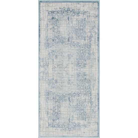 Rug Unique Loom Aberdeen Blue Runner 2' 7 x 6' 0