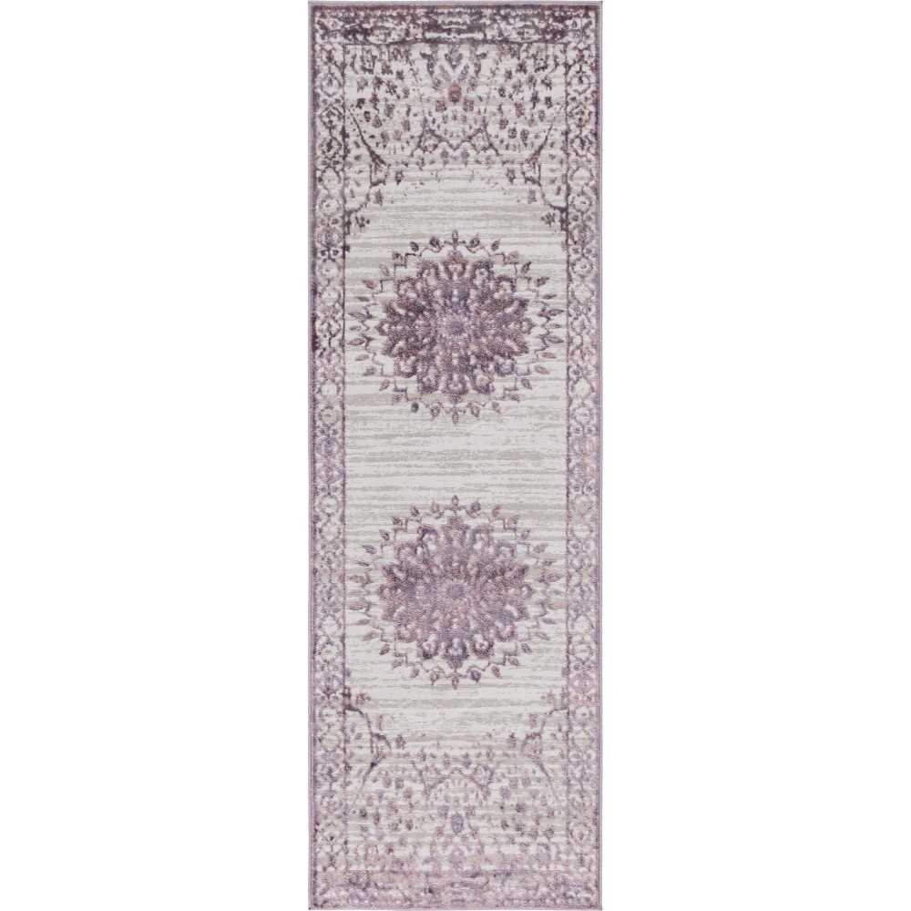 Rug Unique Loom Aberdeen Violet Runner 2' 7 x 8' 2