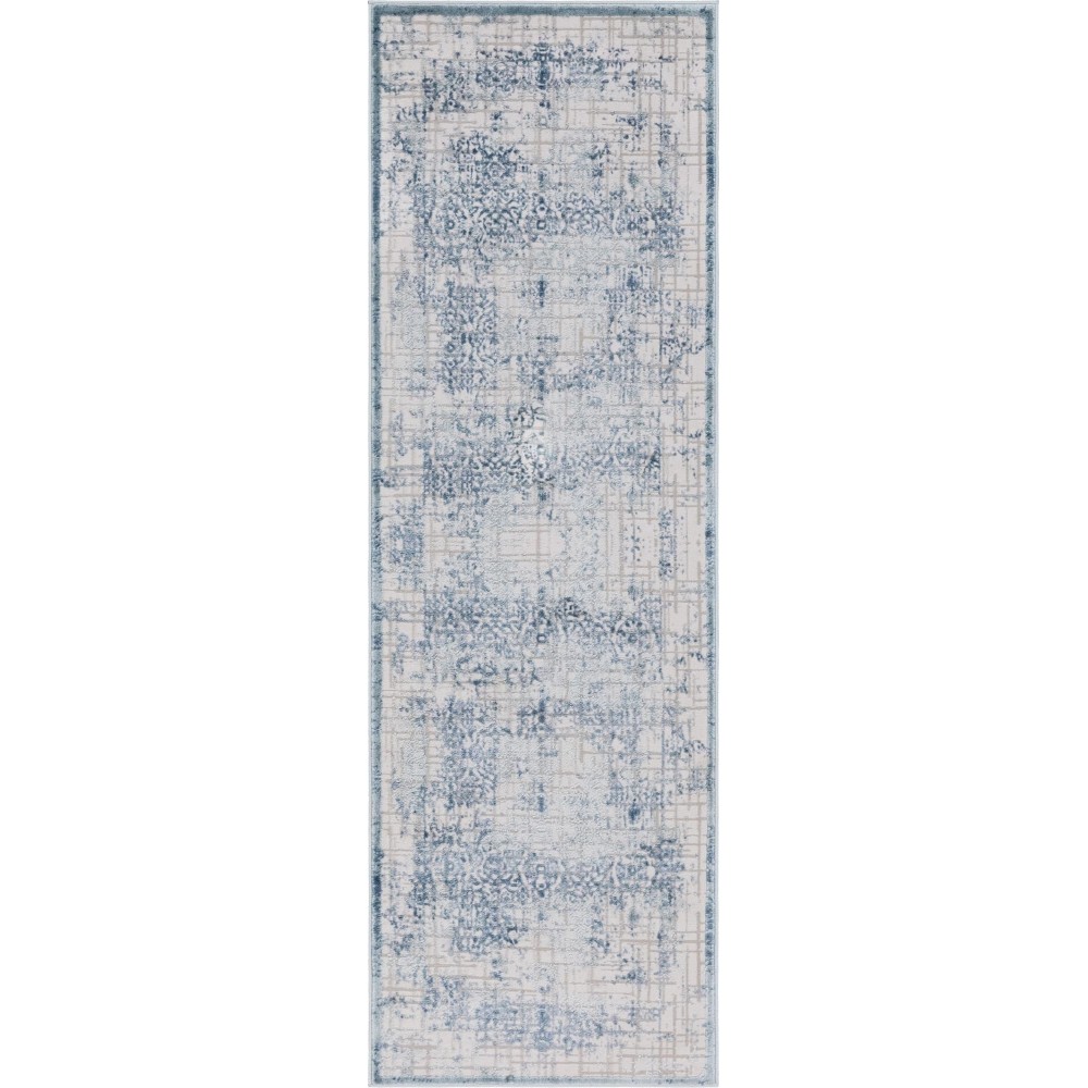 Rug Unique Loom Aberdeen Blue Runner 2' 7 x 8' 2