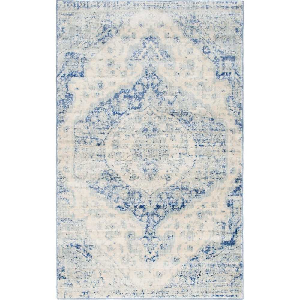 Rug Unique Loom Asheville Blue Rectangular 5' 0 x 8' 0