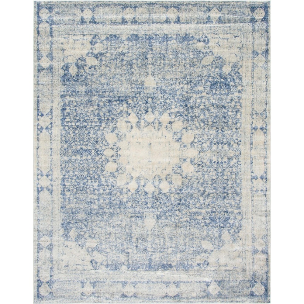 Rug Unique Loom Asheville Navy Blue Rectangular 8' 0 x 10' 0