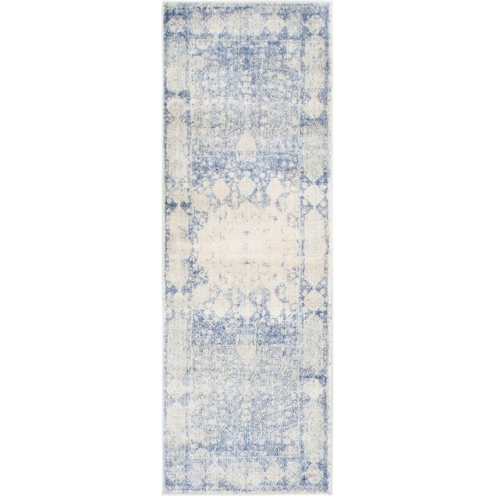 Rug Unique Loom Asheville Navy Blue Runner 2' 2 x 6' 0