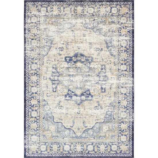 Rug Unique Loom Augustus Blue Rectangular 7' 0 x 10' 0