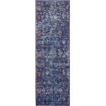 Rug Unique Loom Augustus Navy Blue Runner 2' 2 x 6' 7