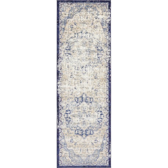 Rug Unique Loom Augustus Blue Runner 2' 2 x 6' 7