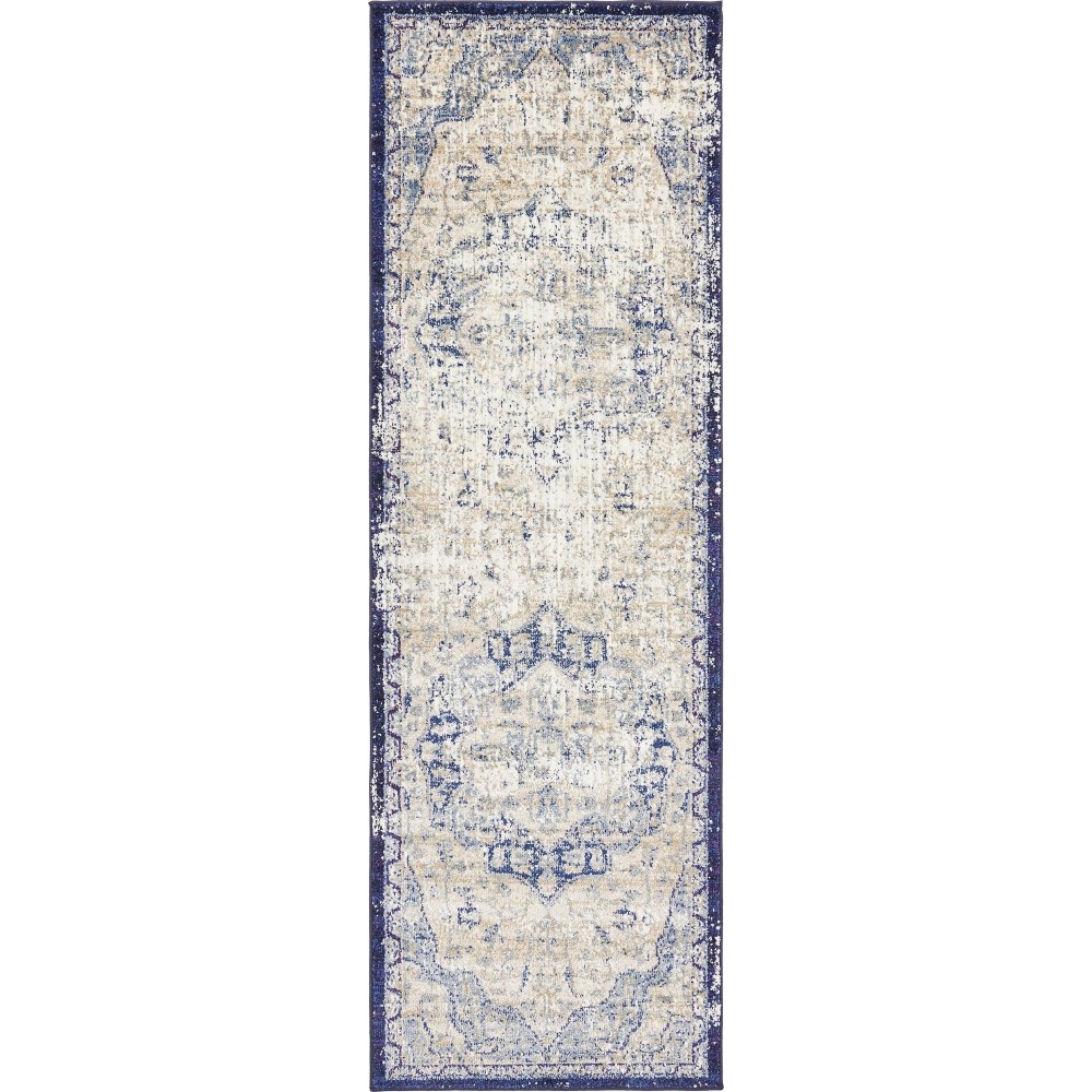 Rug Unique Loom Augustus Blue Runner 2' 2 x 6' 7