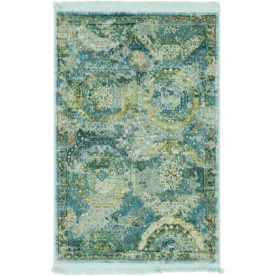 Rug Unique Loom Baracoa Light Blue Rectangular 2' 2 x 3' 0