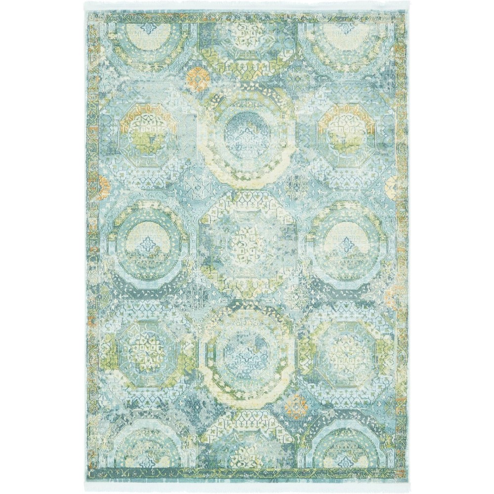 Rug Unique Loom Baracoa Light Blue Rectangular 4' 3 x 6' 0