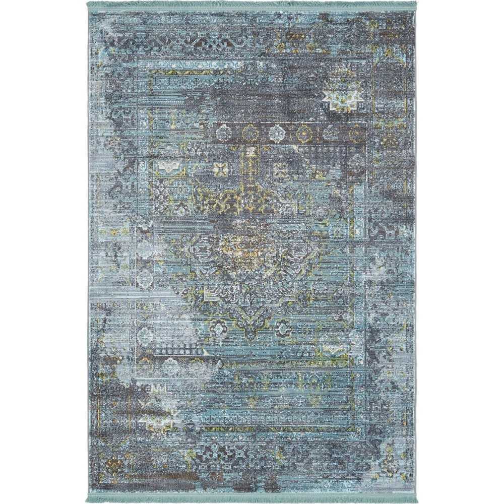 Rug Unique Loom Baracoa Dark Gray Rectangular 4' 3 x 6' 0