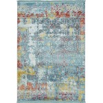 Rug Unique Loom Baracoa Teal Rectangular 4' 3 x 6' 0