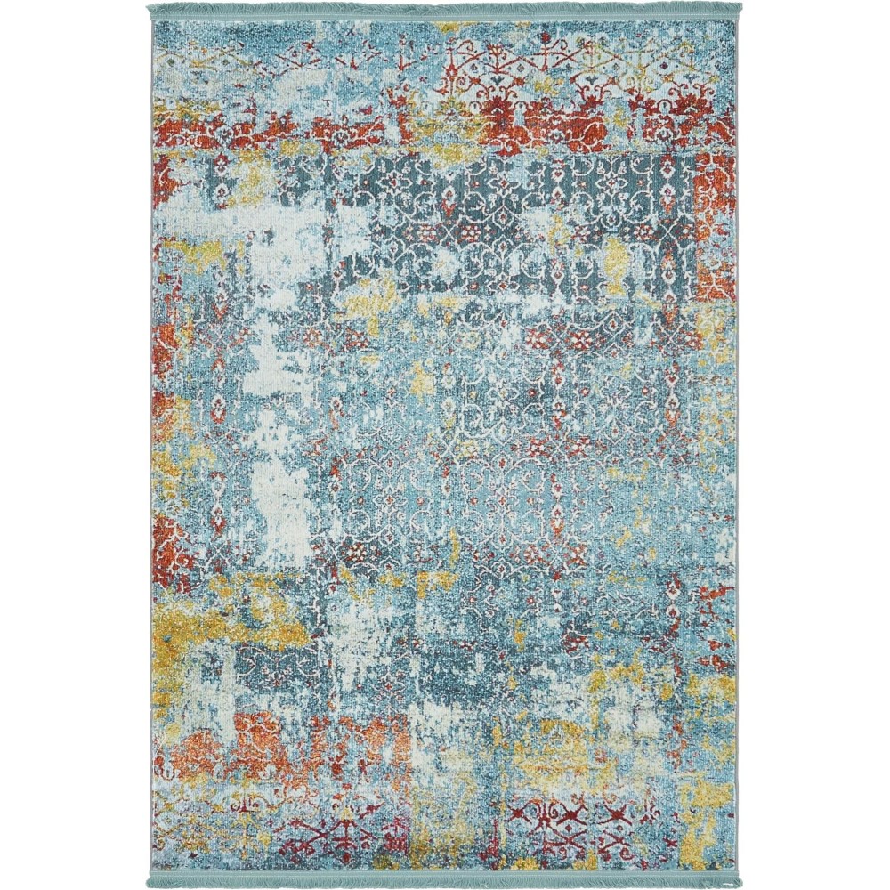 Rug Unique Loom Baracoa Teal Rectangular 4' 3 x 6' 0 Rug Unique Loom Baracoa Teal Rectangular 4' 3 x 6' 0