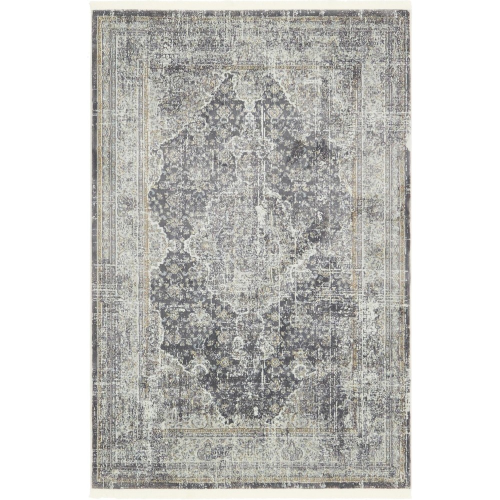 Rug Unique Loom Baracoa Dark Gray Rectangular 4' 3 x 6' 0