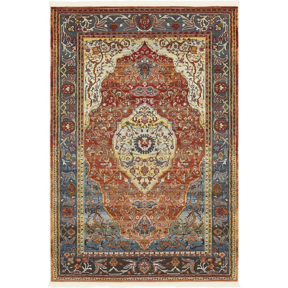 Rug Unique Loom Baracoa Rust Red Rectangular 4' 3 x 6' 0