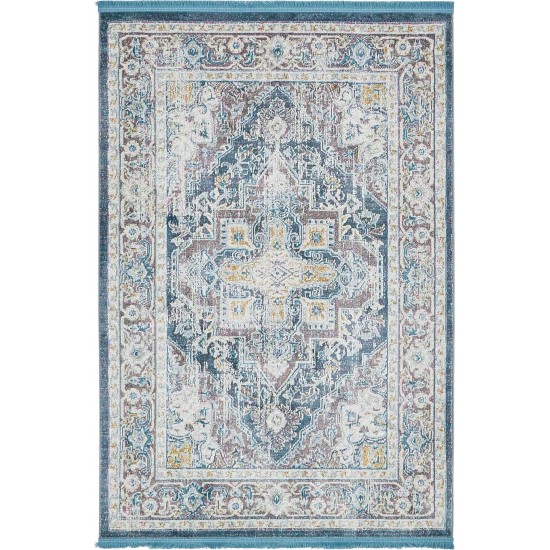 Rug Unique Loom Baracoa Blue Rectangular 4' 3 x 6' 0