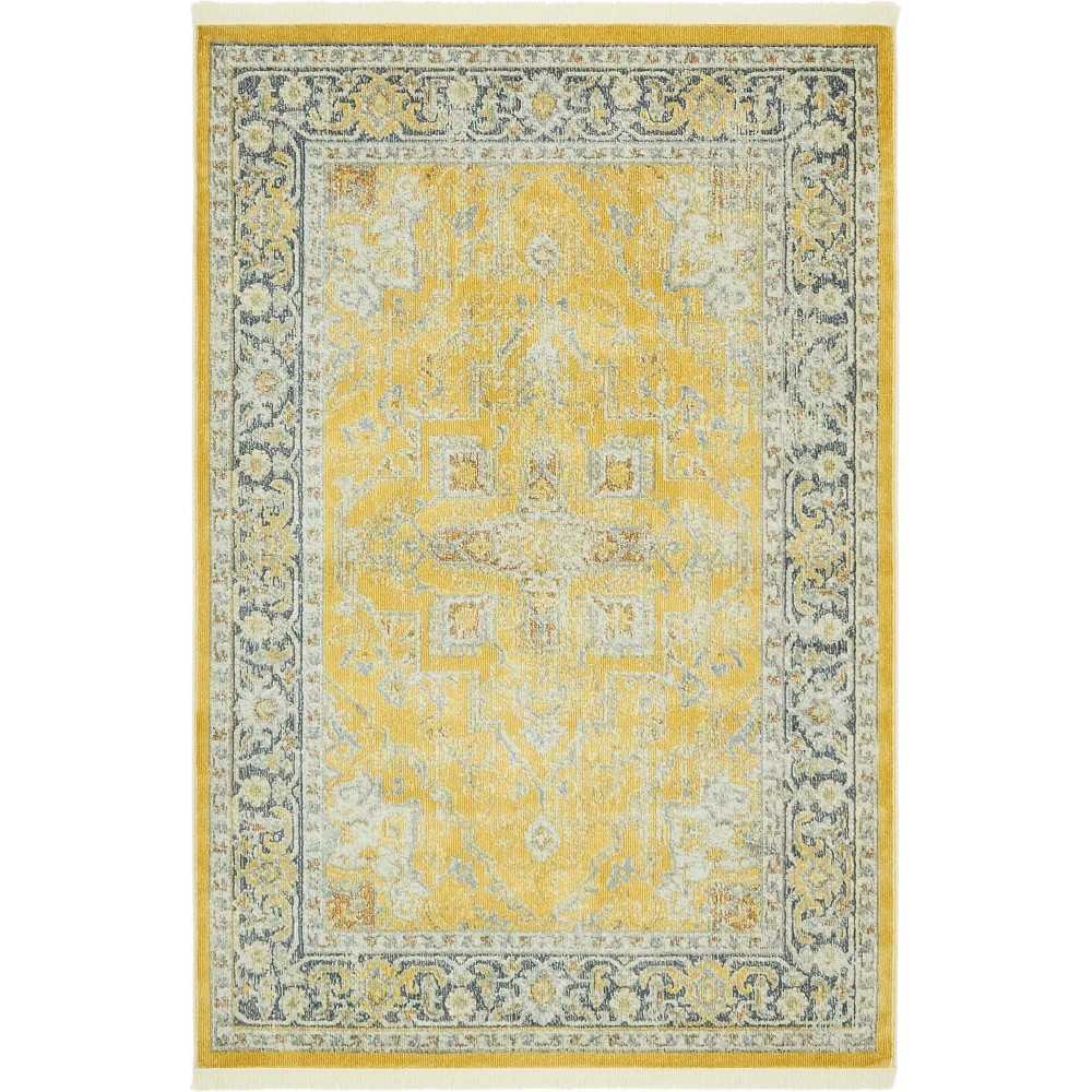 Rug Unique Loom Baracoa Yellow Rectangular 4' 3 x 6' 0 Rug Unique Loom Baracoa Yellow Rectangular 4' 3 x 6' 0