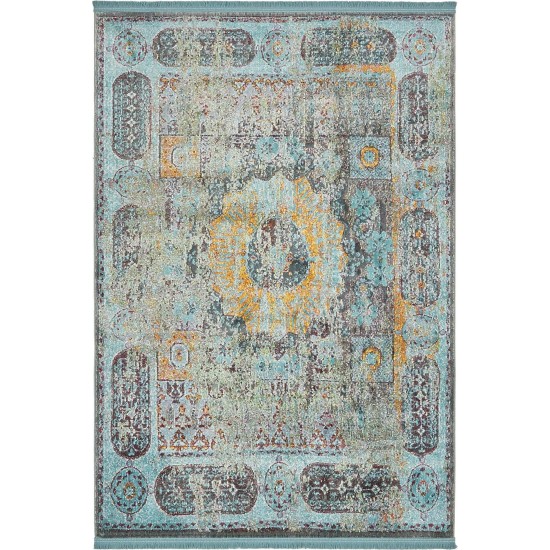 Rug Unique Loom Baracoa Blue Rectangular 4' 3 x 6' 0