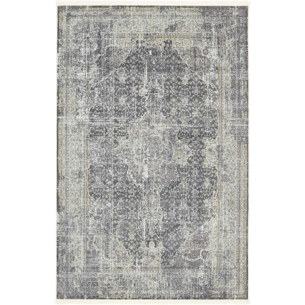 Rug Unique Loom Baracoa Dark Gray Rectangular 5' 5 x 8' 0