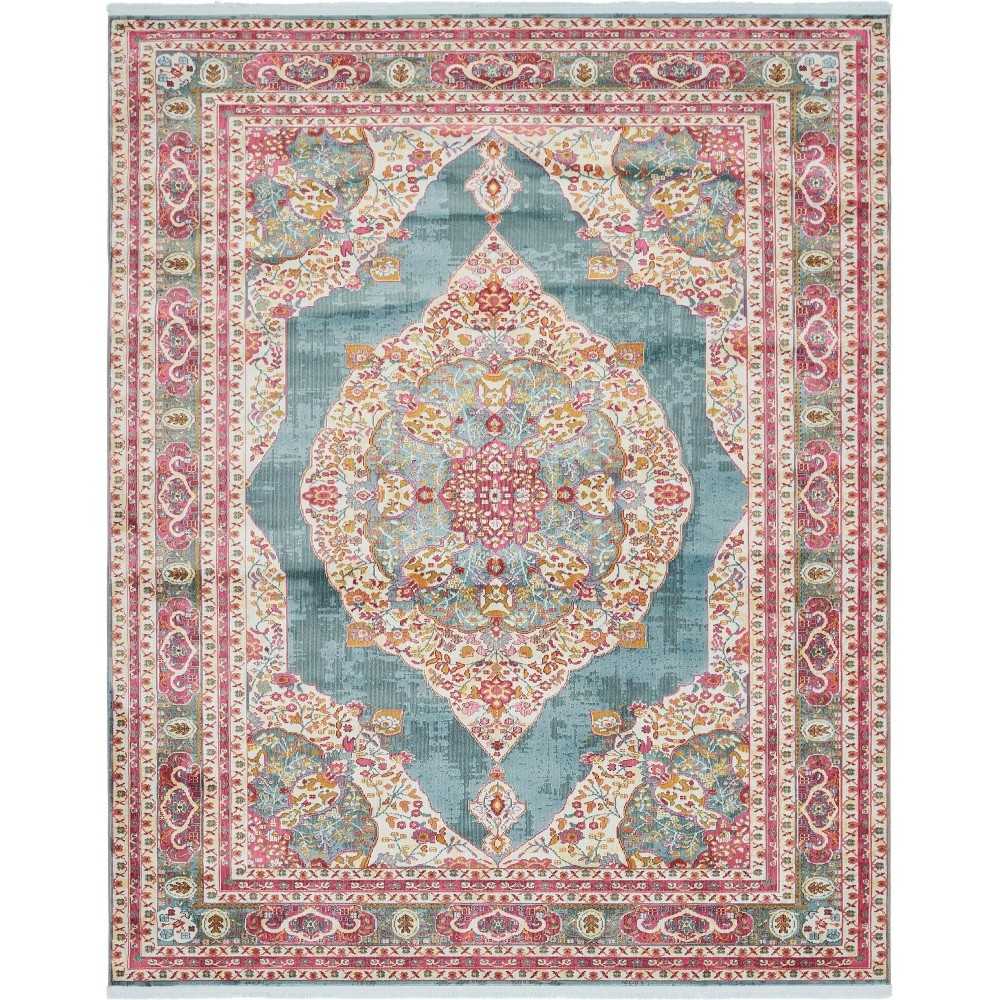 Rug Unique Loom Baracoa Turquoise Rectangular 8' 4 x 10' 0 Rug Unique Loom Baracoa Turquoise Rectangular 8' 4 x 10' 0