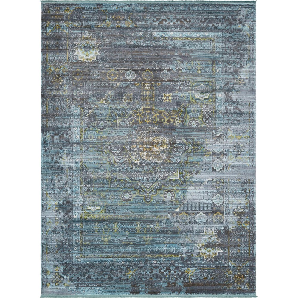 Rug Unique Loom Baracoa Dark Gray Rectangular 10' 0 x 13' 0