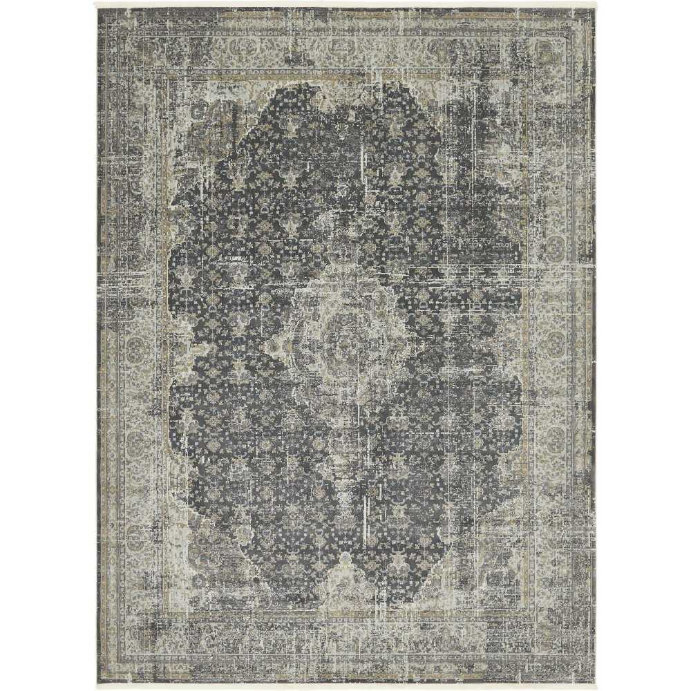 Rug Unique Loom Baracoa Dark Gray Rectangular 10' 0 x 13' 0