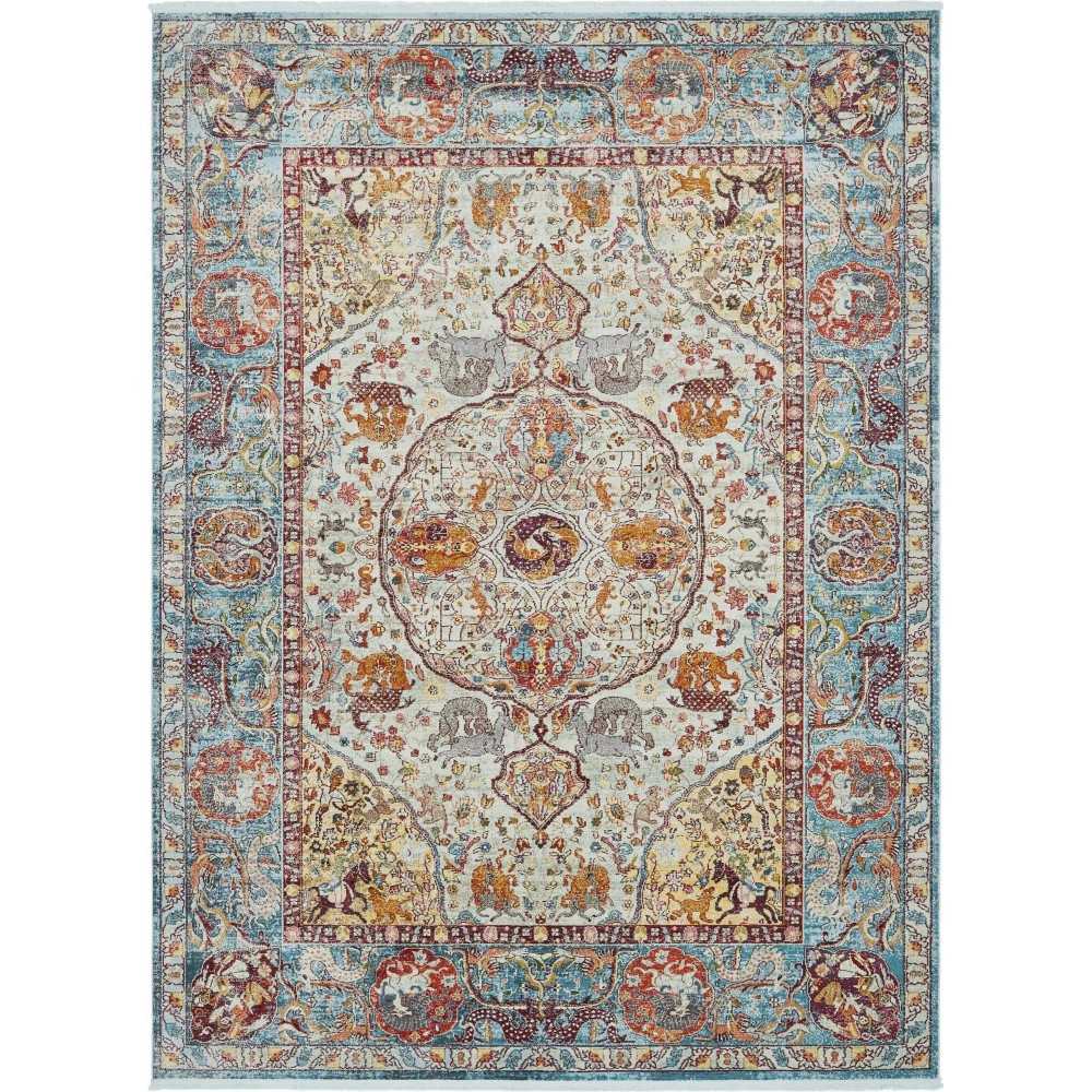 Rug Unique Loom Baracoa Light Blue Rectangular 10' 0 x 13' 0