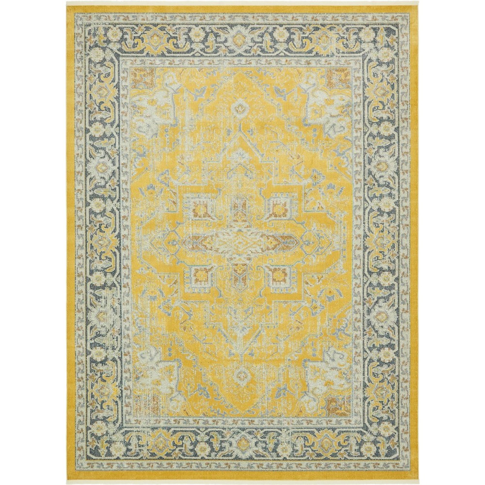 Rug Unique Loom Baracoa Yellow Rectangular 10' 0 x 13' 0