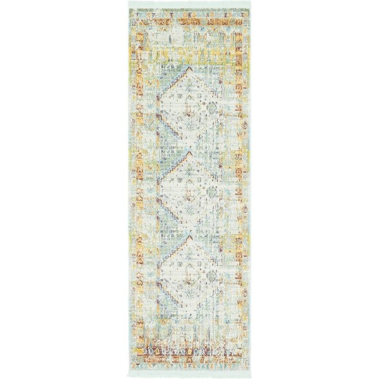 Rug Unique Loom Baracoa Light Blue Runner 2' 2 x 6' 0