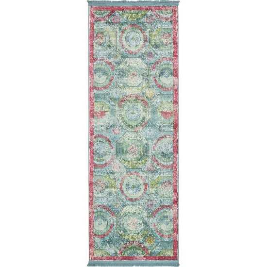 Rug Unique Loom Baracoa Turquoise Runner 2' 2 x 6' 0