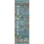 Rug Unique Loom Baracoa Teal Runner 2' 2 x 6' 0