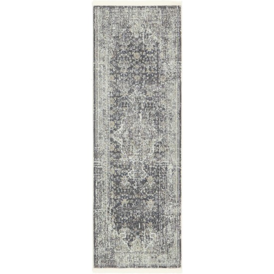 Rug Unique Loom Baracoa Dark Gray Runner 2' 2 x 6' 0