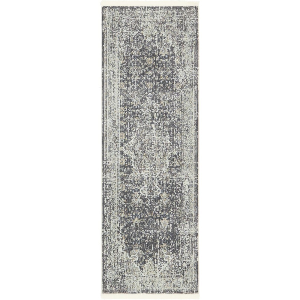 Rug Unique Loom Baracoa Dark Gray Runner 2' 2 x 6' 0 Rug Unique Loom Baracoa Dark Gray Runner 2' 2 x 6' 0
